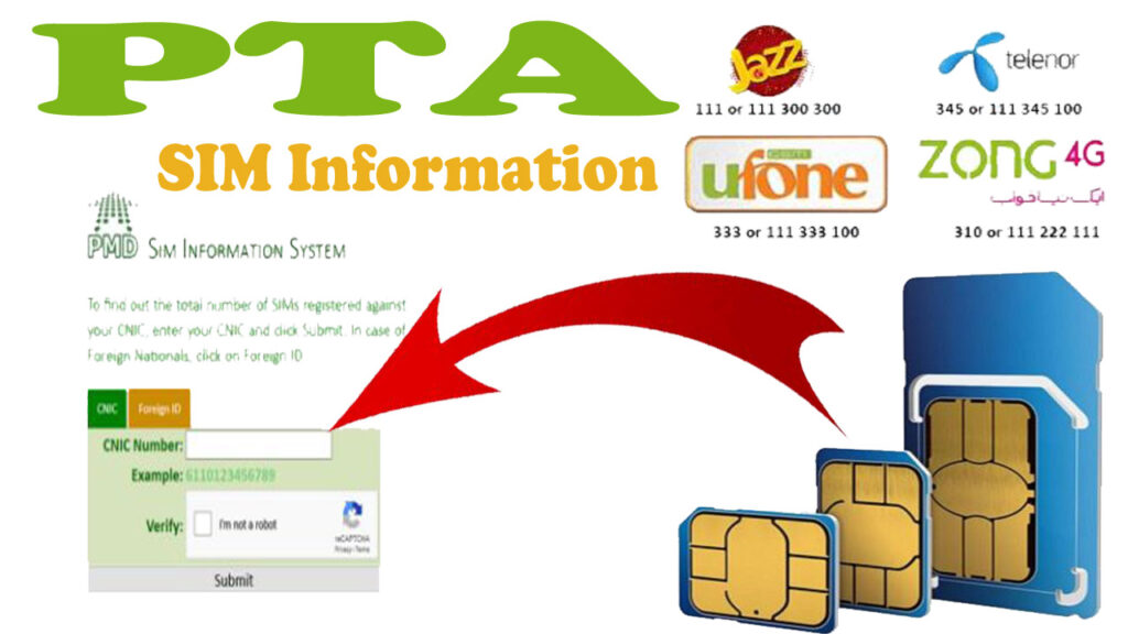 PTA SIM Information Online 2024 | PTA SIM Number Details Check 